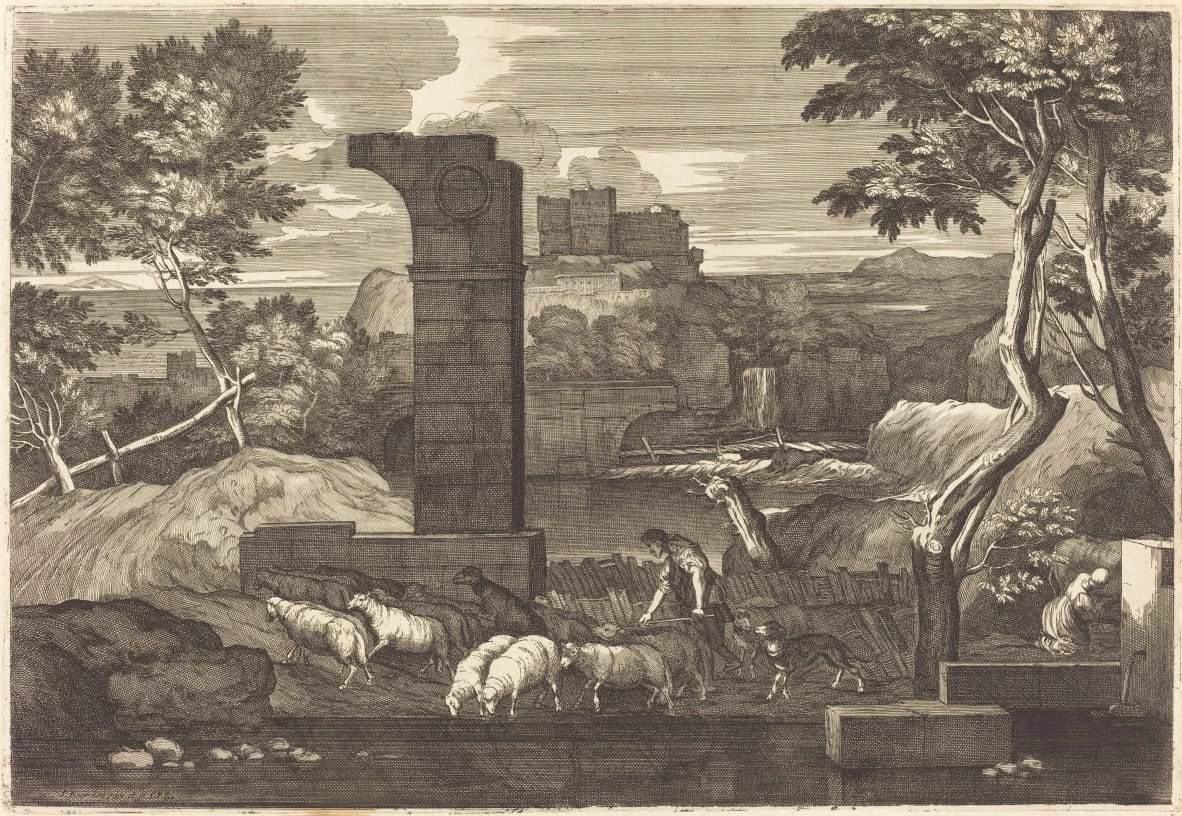 Paesaggio con contadino e pecore - National Gallery of Art